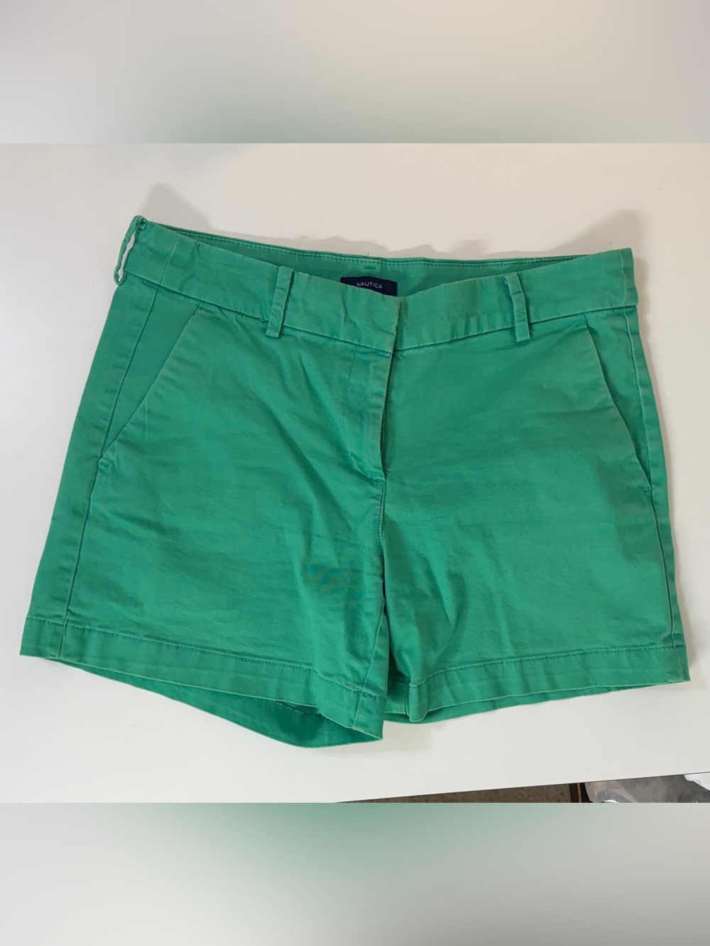 Nautica Women's Green Cotton Bermuda Shorts